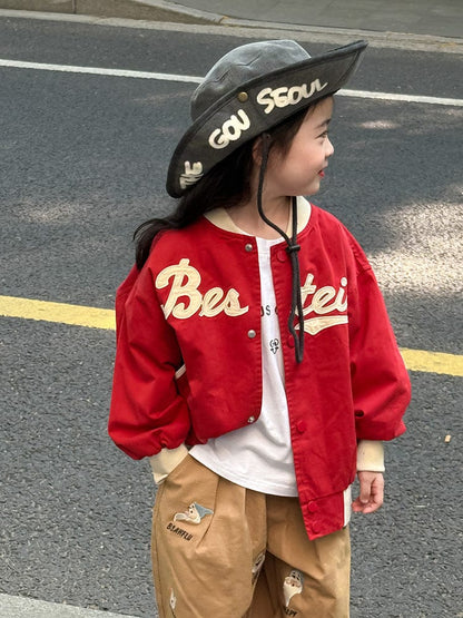 ショートコート・ジャケット・ジャンパー レターロゴワッペンスタジアムジャンパーブルゾン【mh0011043】