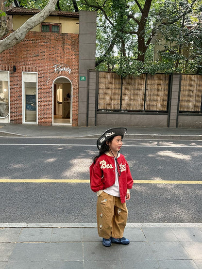 ショートコート・ジャケット・ジャンパー レターロゴワッペンスタジアムジャンパーブルゾン【mh0011043】