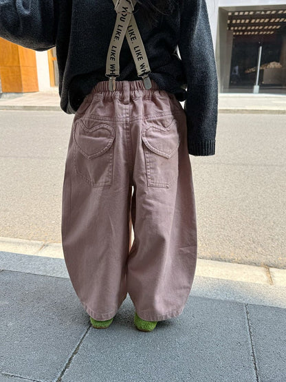 ロングパンツ・スウェットパンツ ハートポケットルーズロングパンツ【mh0011044】