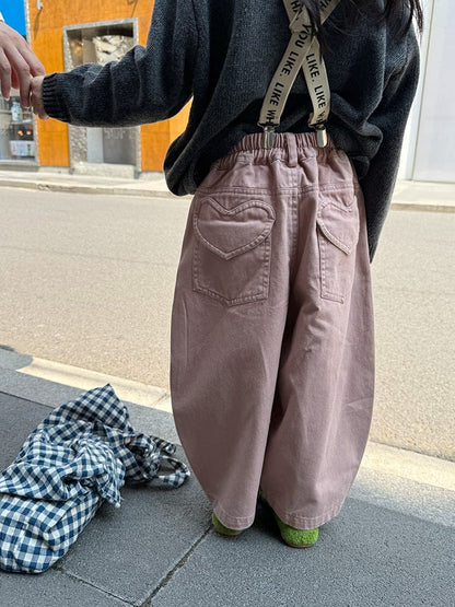 ロングパンツ・スウェットパンツ ハートポケットルーズロングパンツ【mh0011044】