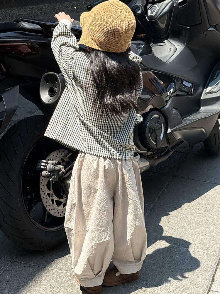 長袖シャツ・ブラウス ギンガムチェックシャツ リブ袖 長袖ブラウス【mh0011050】