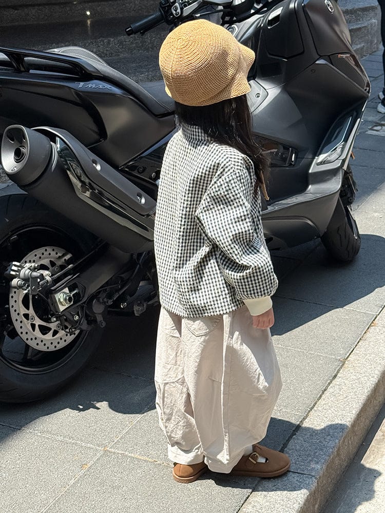 長袖シャツ・ブラウス ギンガムチェックシャツ リブ袖 長袖ブラウス【mh0011050】