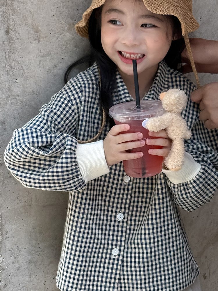 長袖シャツ・ブラウス ギンガムチェックシャツ リブ袖 長袖ブラウス【mh0011050】