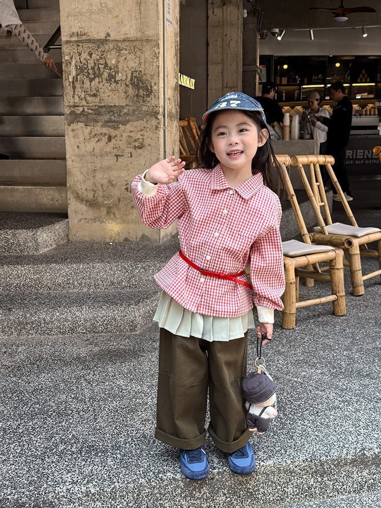 長袖シャツ・ブラウス ギンガムチェックシャツ リブ袖 長袖ブラウス【mh0011050】