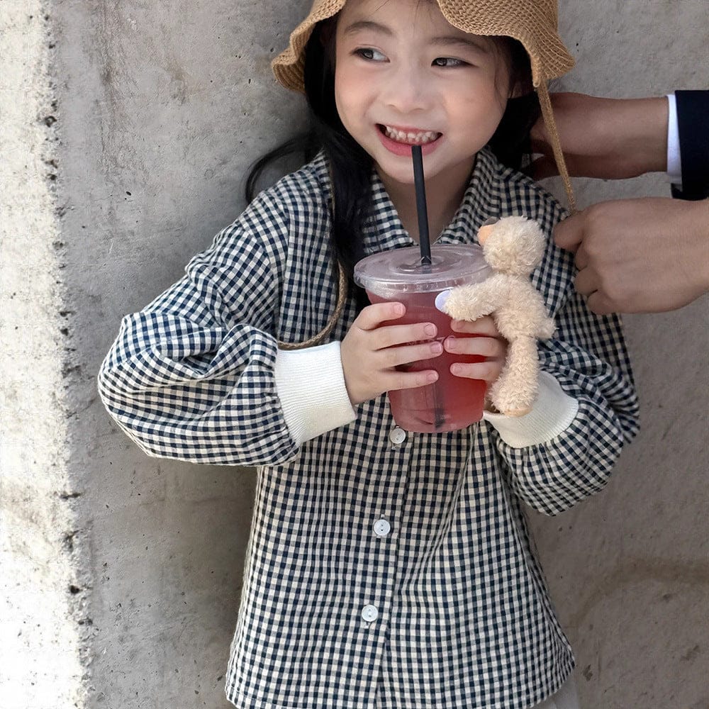 長袖シャツ・ブラウス ギンガムチェックシャツ リブ袖 長袖ブラウス【mh0011050】