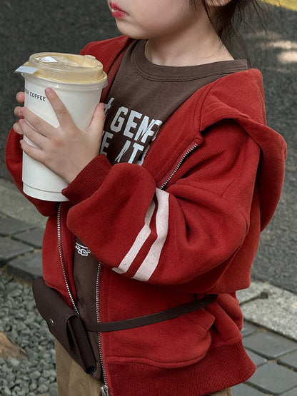 カーディガン・パーカー ロゴ入りジップアップフーディパーカー フード付き長袖スウェット【mh0011051】