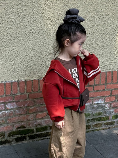 カーディガン・パーカー ロゴ入りジップアップフーディパーカー フード付き長袖スウェット【mh0011051】