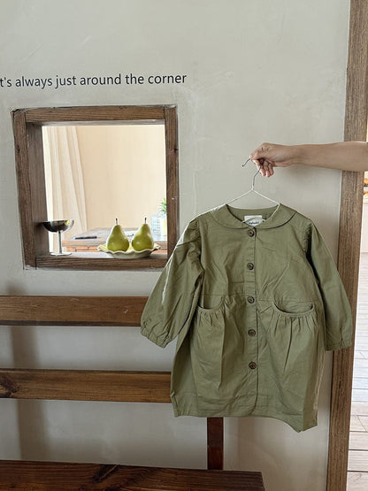 ロングコート 丸襟ミドル丈アウターコート ギャザー切り替えジャケット【mh0011052】