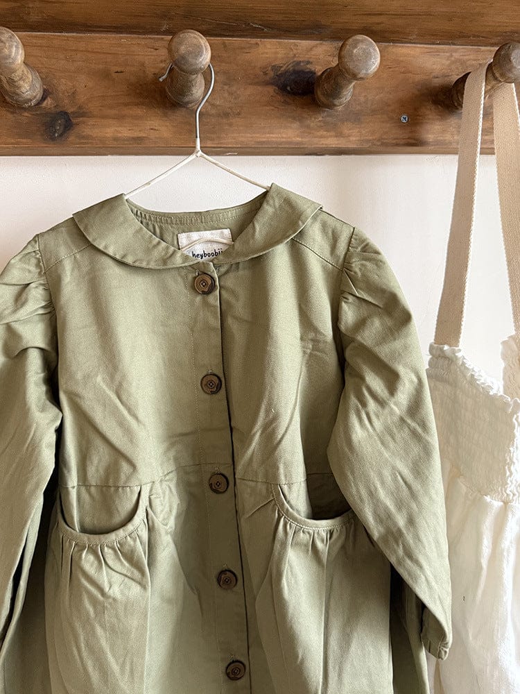 ロングコート 丸襟ミドル丈アウターコート ギャザー切り替えジャケット【mh0011052】