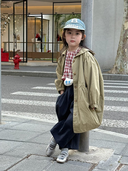 ロングコート 丸襟ミドル丈アウターコート ギャザー切り替えジャケット【mh0011052】