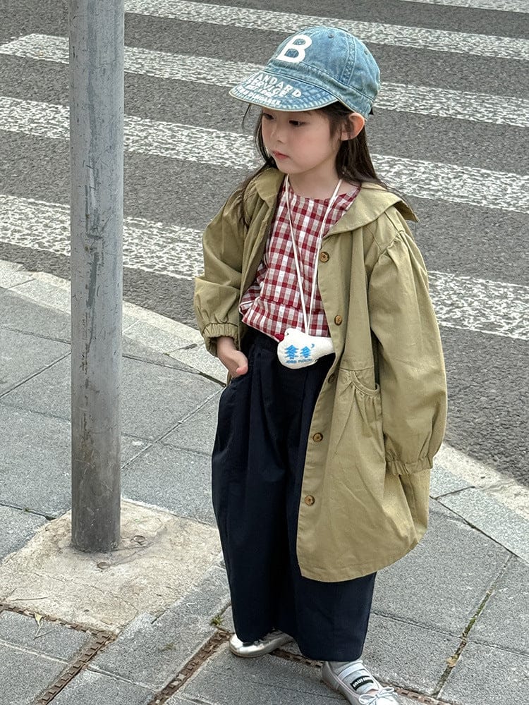 ロングコート 丸襟ミドル丈アウターコート ギャザー切り替えジャケット【mh0011052】