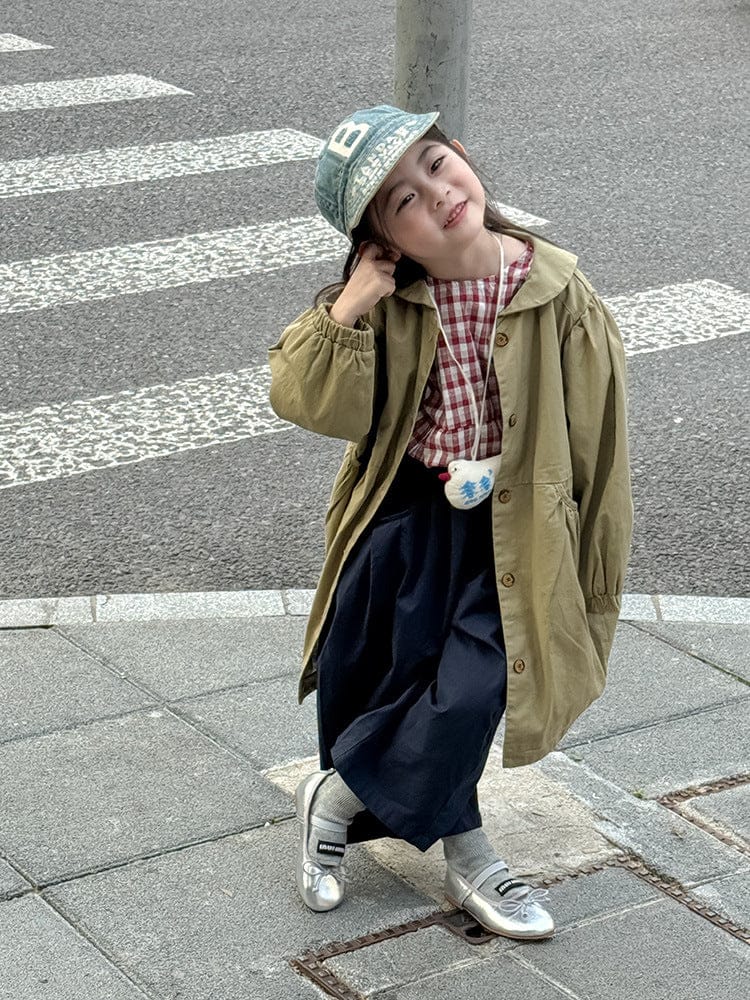 ロングコート 丸襟ミドル丈アウターコート ギャザー切り替えジャケット【mh0011052】