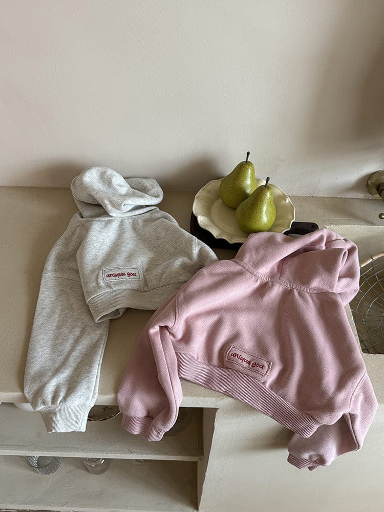 カーディガン・パーカー クロップド丈パーカー 刺繍ロゴ入りフーディー ショートスウェット【mh0011053】