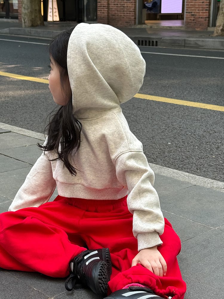 カーディガン・パーカー クロップド丈パーカー 刺繍ロゴ入りフーディー ショートスウェット【mh0011053】