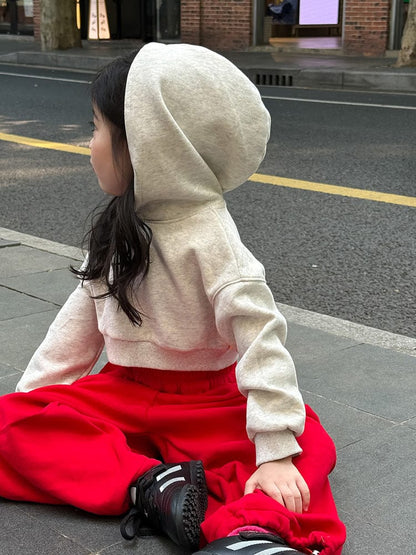 カーディガン・パーカー クロップド丈パーカー 刺繍ロゴ入りフーディー ショートスウェット【mh0011053】