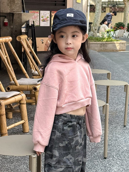 カーディガン・パーカー クロップド丈パーカー 刺繍ロゴ入りフーディー ショートスウェット【mh0011053】