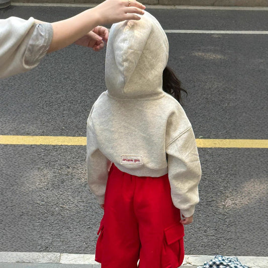 カーディガン・パーカー クロップド丈パーカー 刺繍ロゴ入りフーディー ショートスウェット【mh0011053】