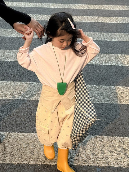 ロングパンツ・スウェットパンツ 小花柄ワイドパンツ サイドポケット付き ルーズフィットロングパンツ【mh0011054】