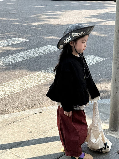 ショートコート・ジャケット・ジャンパー ペプラムフリルジャケット レース裾 パフスリーブアウター【mh0011056】