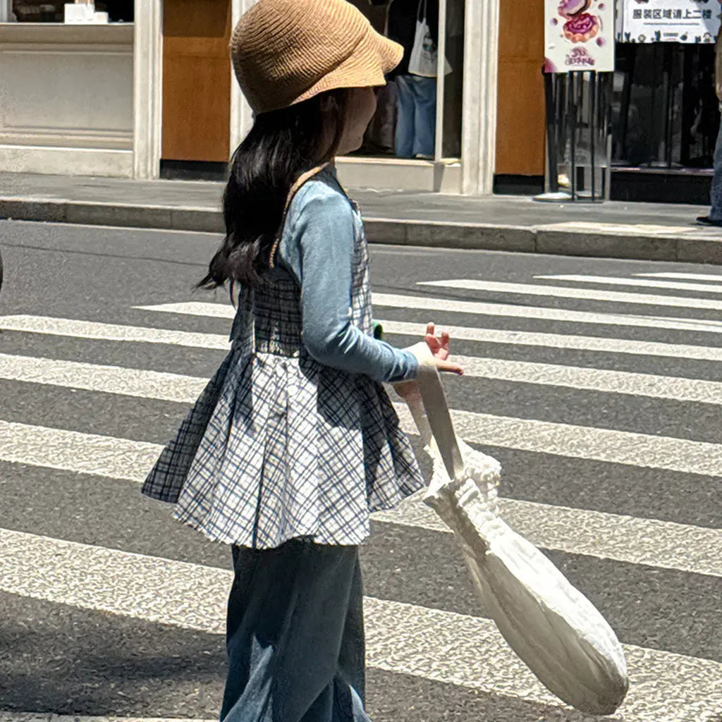 タンクトップ・キャミソール・ノースリーブトップス チェック柄キャミソール 裾フリルフレアトップス【mh0011058】