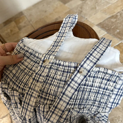 タンクトップ・キャミソール・ノースリーブトップス チェック柄キャミソール 裾フリルフレアトップス【mh0011058】