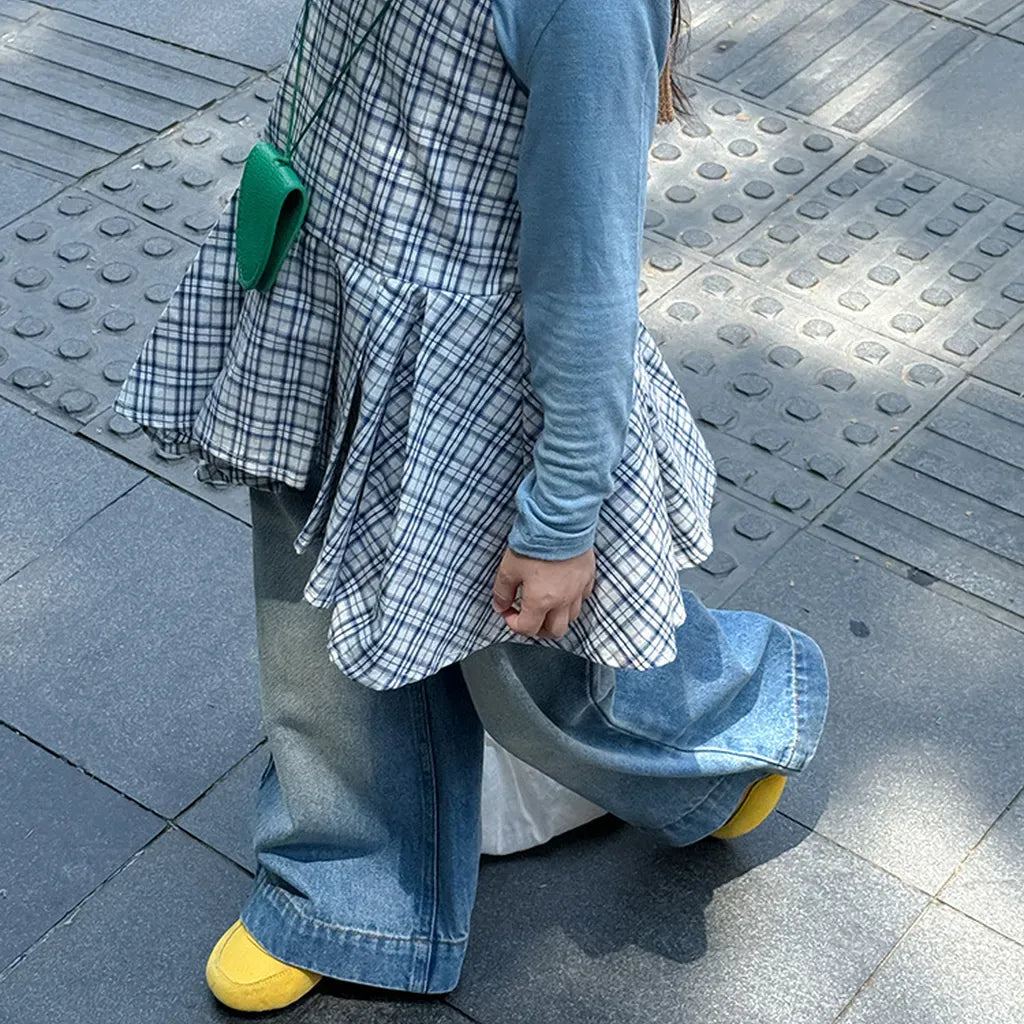 タンクトップ・キャミソール・ノースリーブトップス チェック柄キャミソール 裾フリルフレアトップス【mh0011058】