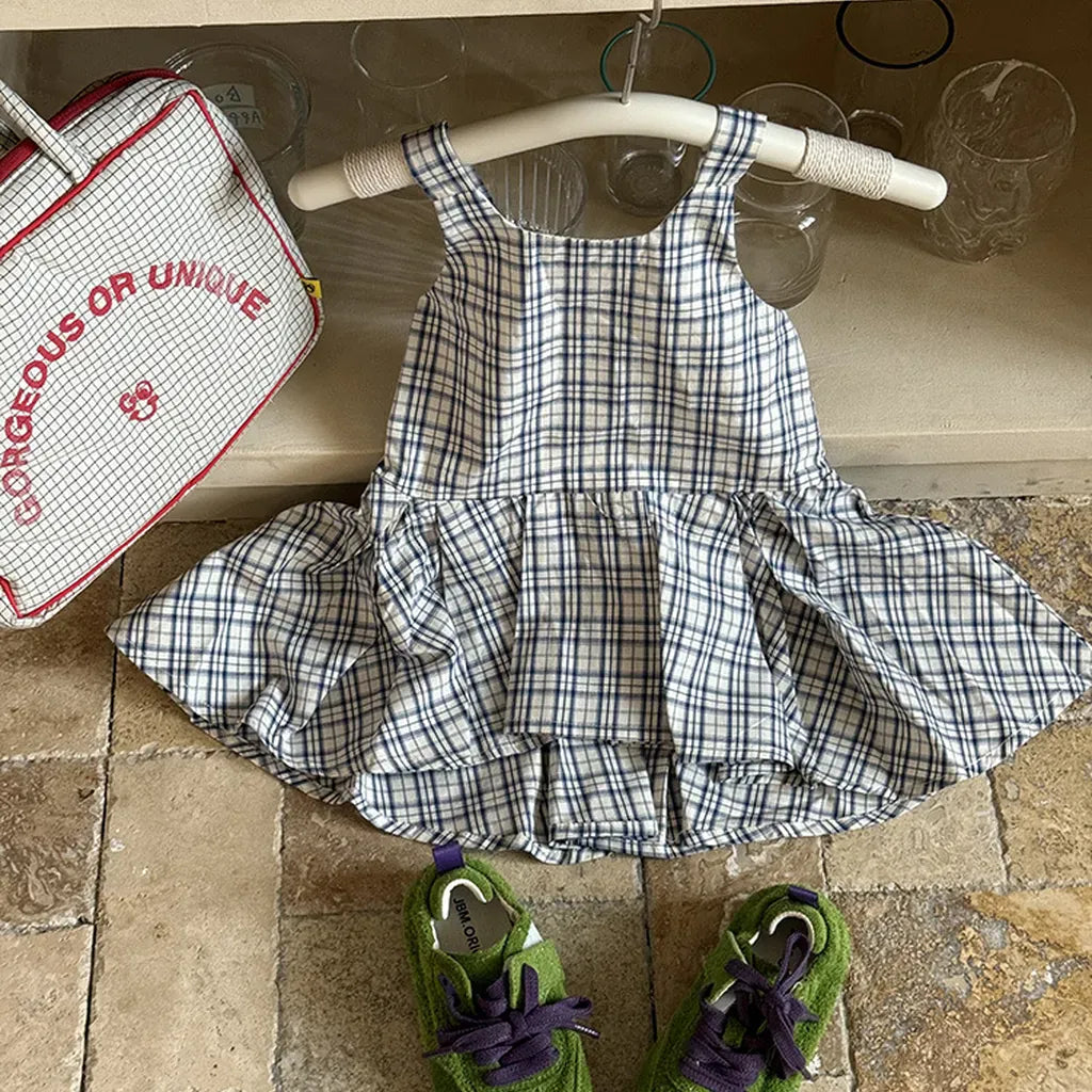 タンクトップ・キャミソール・ノースリーブトップス チェック柄キャミソール 裾フリルフレアトップス【mh0011058】