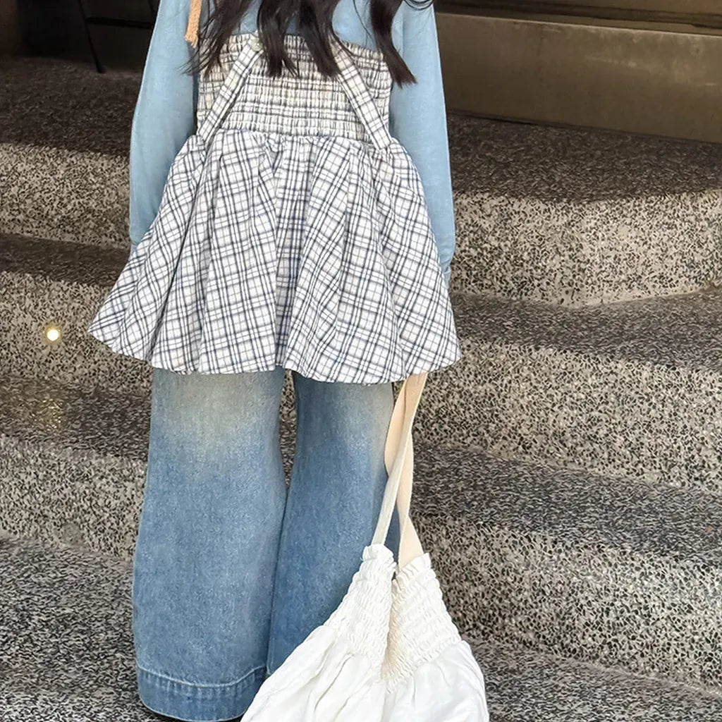 タンクトップ・キャミソール・ノースリーブトップス チェック柄キャミソール 裾フリルフレアトップス【mh0011058】