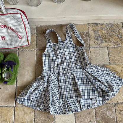 タンクトップ・キャミソール・ノースリーブトップス チェック柄キャミソール 裾フリルフレアトップス【mh0011058】