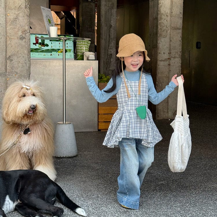 タンクトップ・キャミソール・ノースリーブトップス チェック柄キャミソール 裾フリルフレアトップス【mh0011058】