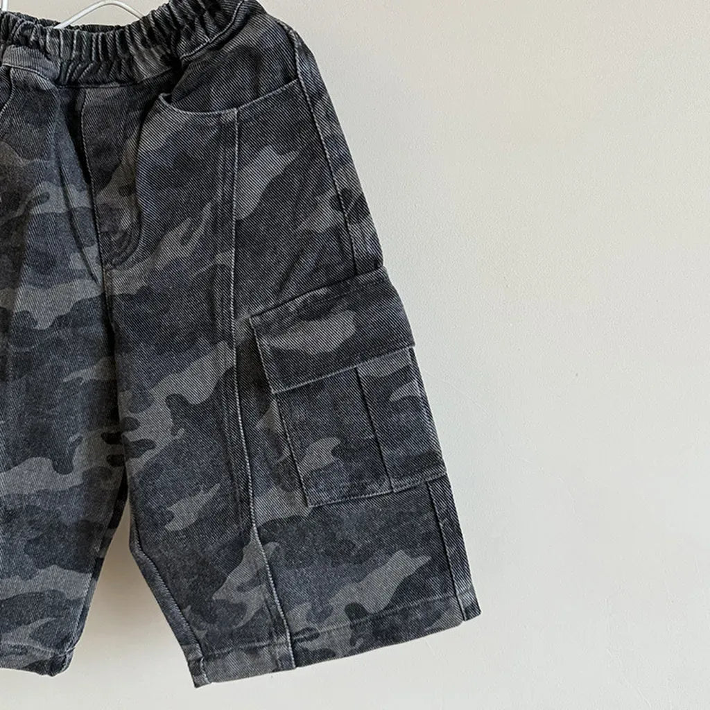 ロングパンツ・スウェットパンツ カモフラージュ柄ワイドパンツ ミリタリー風カーゴパンツ【mh0011060】