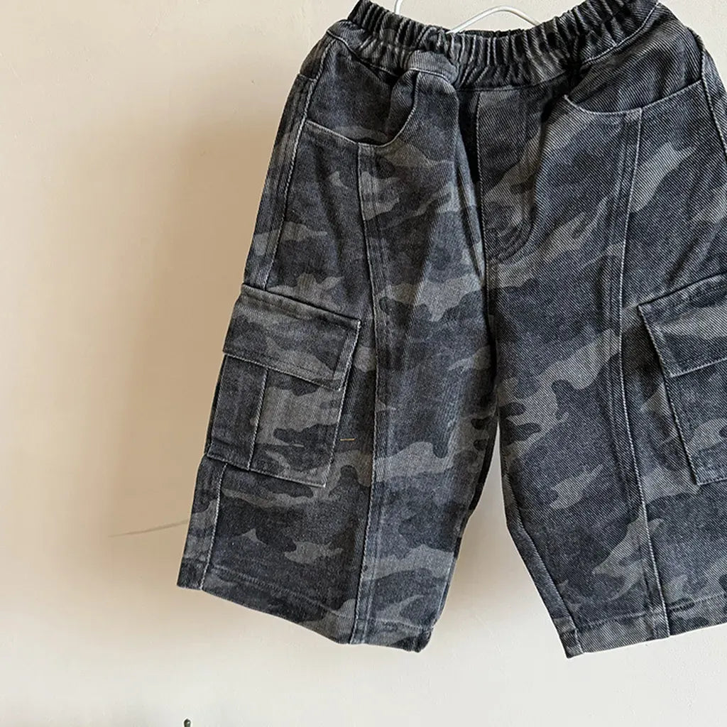 ロングパンツ・スウェットパンツ カモフラージュ柄ワイドパンツ ミリタリー風カーゴパンツ【mh0011060】