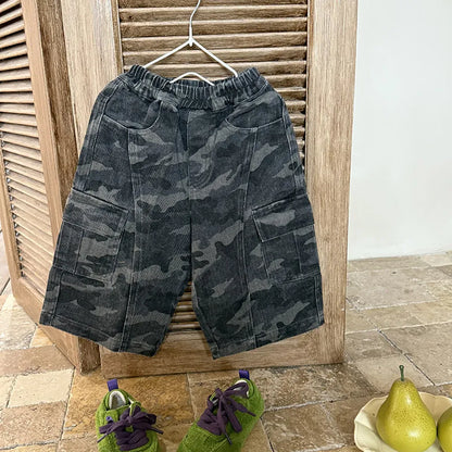 ロングパンツ・スウェットパンツ カモフラージュ柄ワイドパンツ ミリタリー風カーゴパンツ【mh0011060】