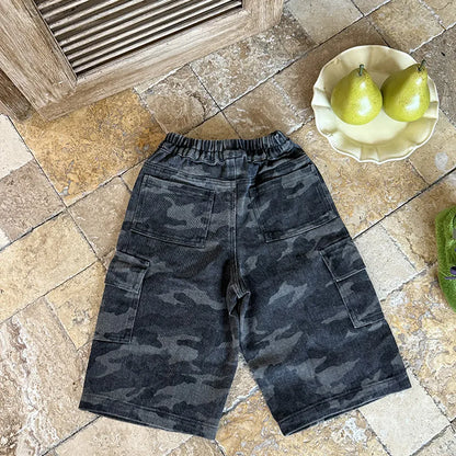 ロングパンツ・スウェットパンツ カモフラージュ柄ワイドパンツ ミリタリー風カーゴパンツ【mh0011060】