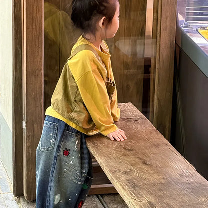 デニムパンツ 刺繍デニムパンツ ワイドジーンズ バルーンシルエット【mh0011061】