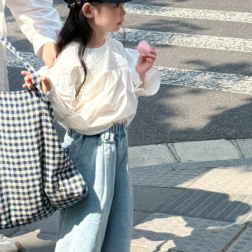 デニムパンツ ルーズストレートデニムパンツ ウエストゴム ワイドシルエットパンツ【mh0011062】