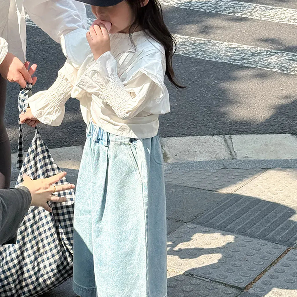 デニムパンツ ルーズストレートデニムパンツ ウエストゴム ワイドシルエットパンツ【mh0011062】