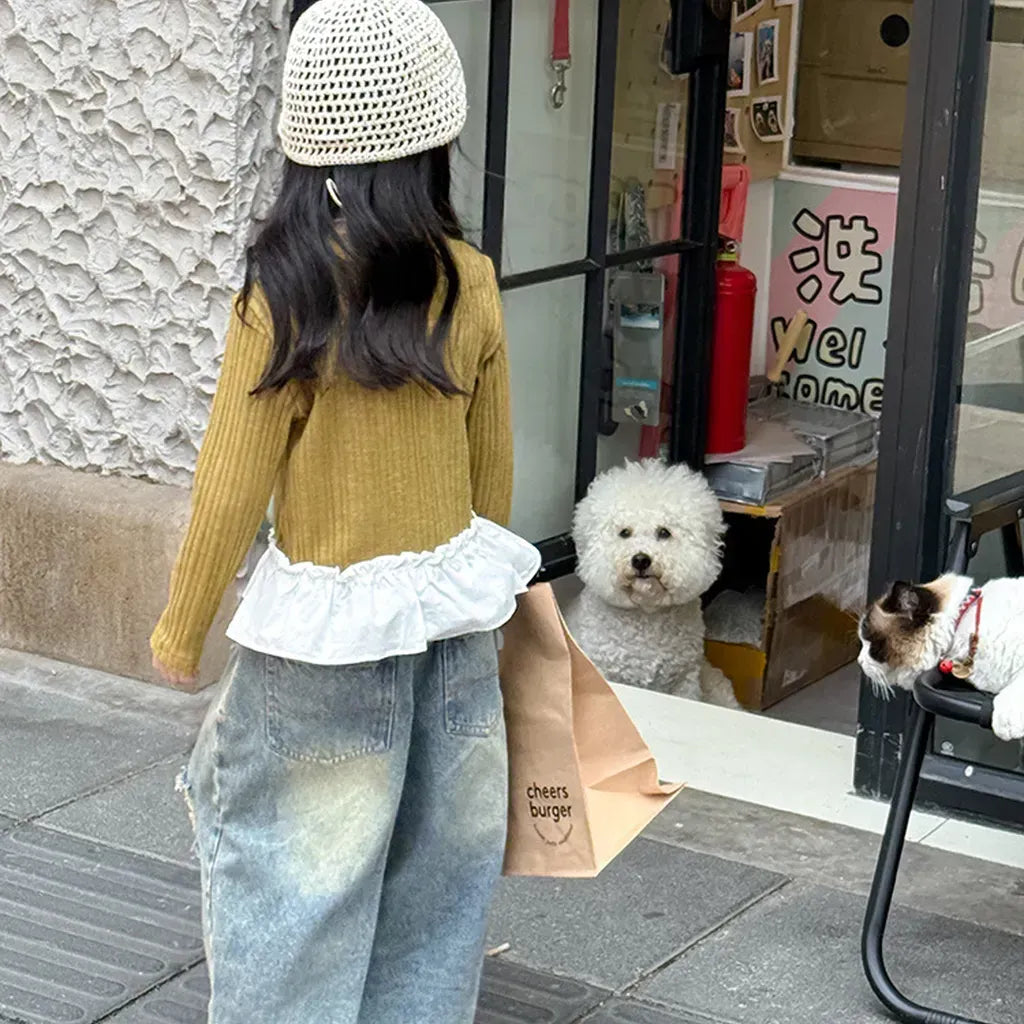 デニムパンツ ダメージ加工ワイドデニムパンツ クラッシュデニム ジーンズ【mh0011063】