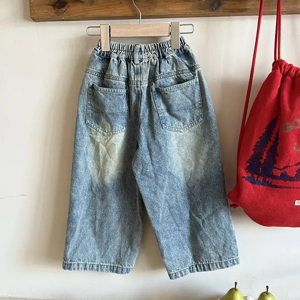 デニムパンツ ダメージ加工ワイドデニムパンツ クラッシュデニム ジーンズ【mh0011063】