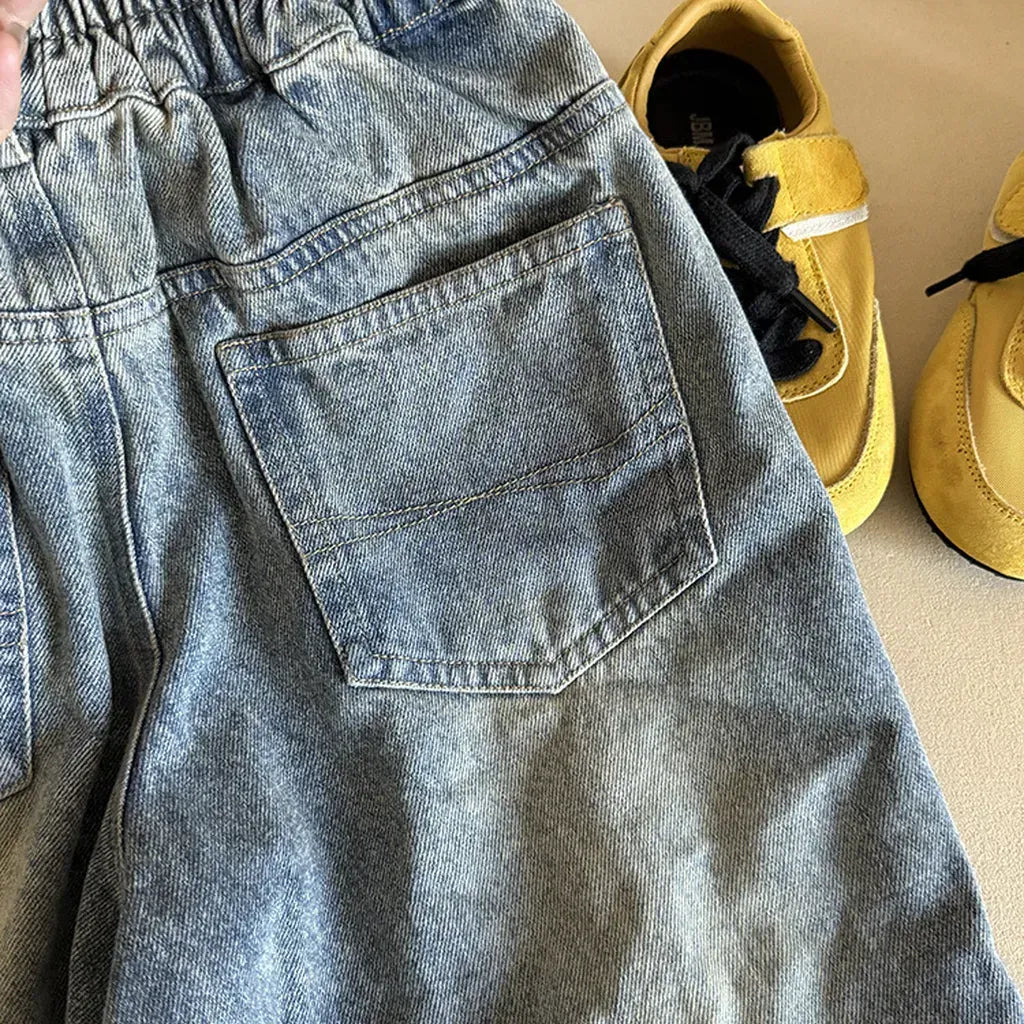 デニムパンツ ダメージ加工ワイドデニムパンツ クラッシュデニム ジーンズ【mh0011063】