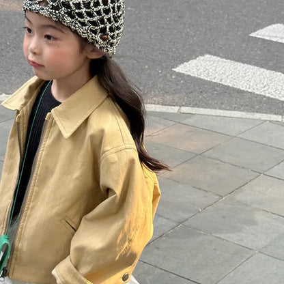 ショートコート・ジャケット・ジャンパー フェイクレザーショートジャケット フルジップアウター レトロブルゾン【mh0011064】