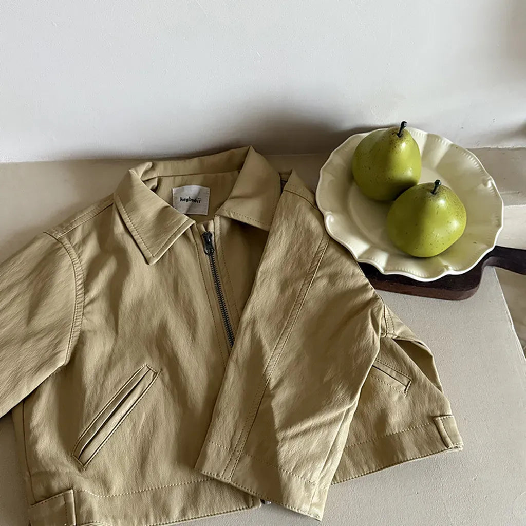 ショートコート・ジャケット・ジャンパー フェイクレザーショートジャケット フルジップアウター レトロブルゾン【mh0011064】