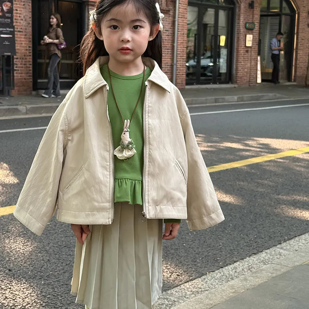 ショートコート・ジャケット・ジャンパー フェイクレザーショートジャケット フルジップアウター レトロブルゾン【mh0011064】