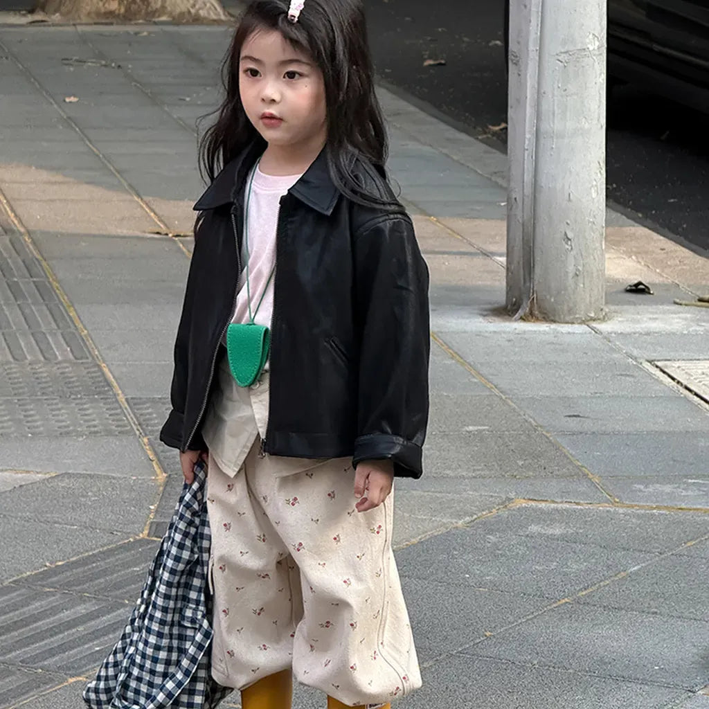 ショートコート・ジャケット・ジャンパー フェイクレザーショートジャケット フルジップアウター レトロブルゾン【mh0011064】