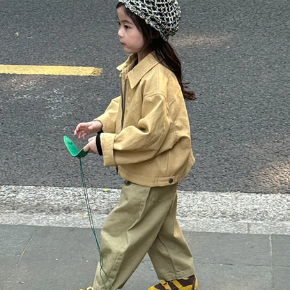 ショートコート・ジャケット・ジャンパー フェイクレザーショートジャケット フルジップアウター レトロブルゾン【mh0011064】