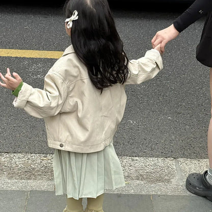 ショートコート・ジャケット・ジャンパー フェイクレザーショートジャケット フルジップアウター レトロブルゾン【mh0011064】