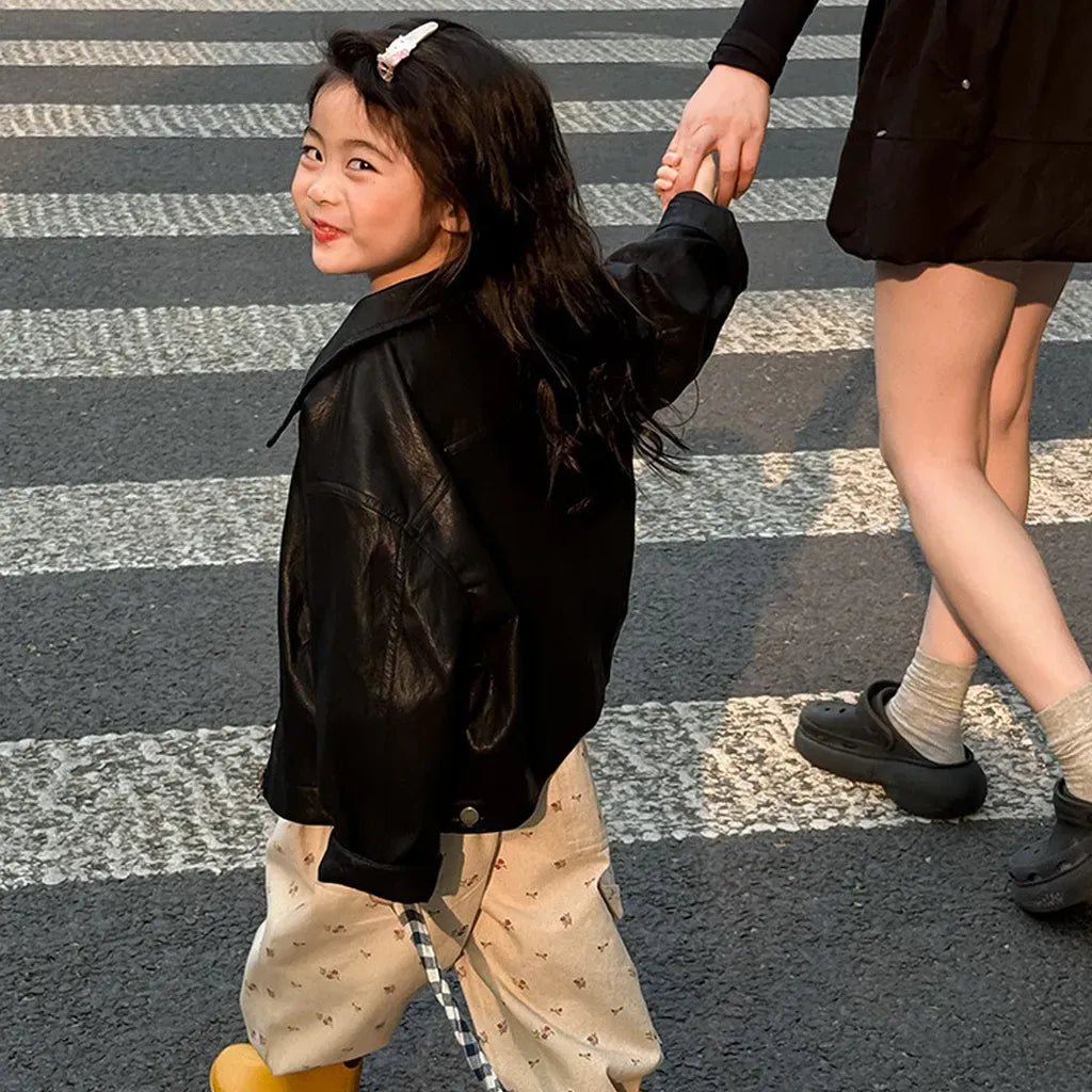 ショートコート・ジャケット・ジャンパー フェイクレザーショートジャケット フルジップアウター レトロブルゾン【mh0011064】