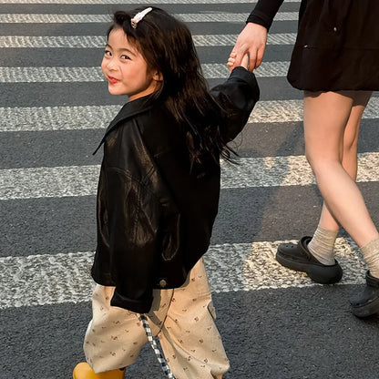 ショートコート・ジャケット・ジャンパー フェイクレザーショートジャケット フルジップアウター レトロブルゾン【mh0011064】