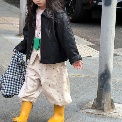 ショートコート・ジャケット・ジャンパー フェイクレザーショートジャケット フルジップアウター レトロブルゾン【mh0011064】