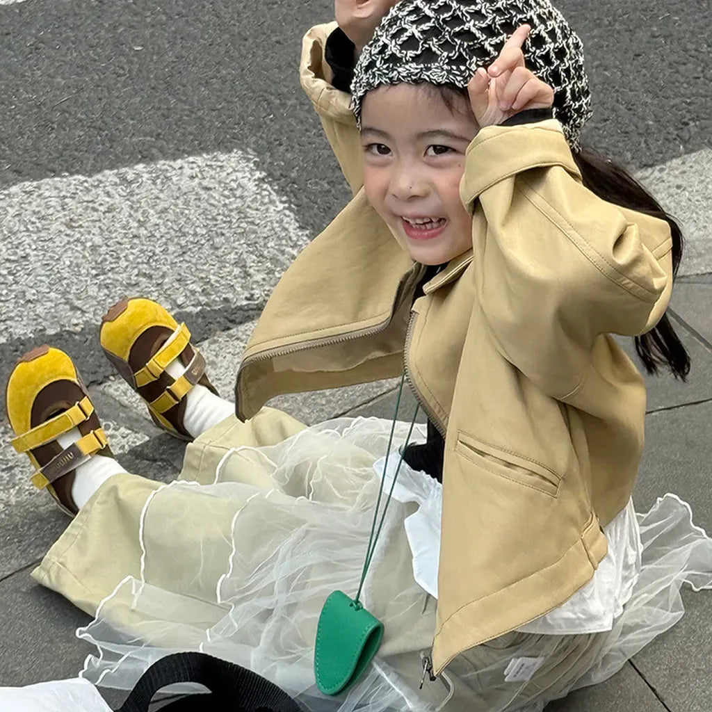 ショートコート・ジャケット・ジャンパー フェイクレザーショートジャケット フルジップアウター レトロブルゾン【mh0011064】